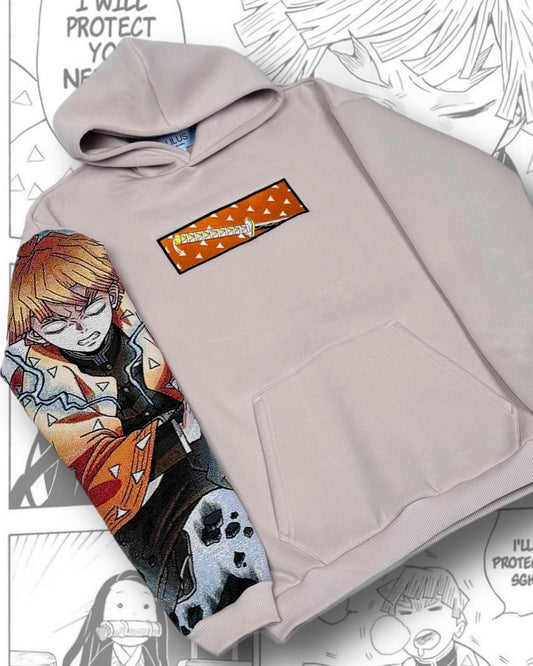 Demon Slayer Kimetsu No Yaiba Zenitsu Unisex embroidered Hoodie embroidery anime sweatshirt