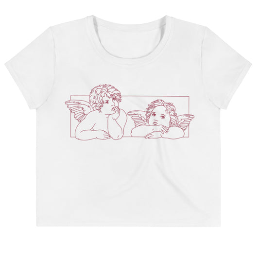 Thinking Angels Cropped Tee, Raphael's Angels Inspired