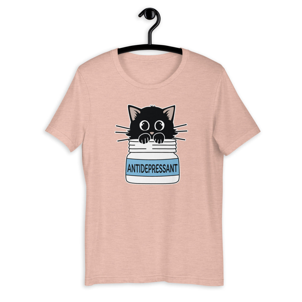 Cat AntiDepressant Short-Sleeve Unisex T-Shirt