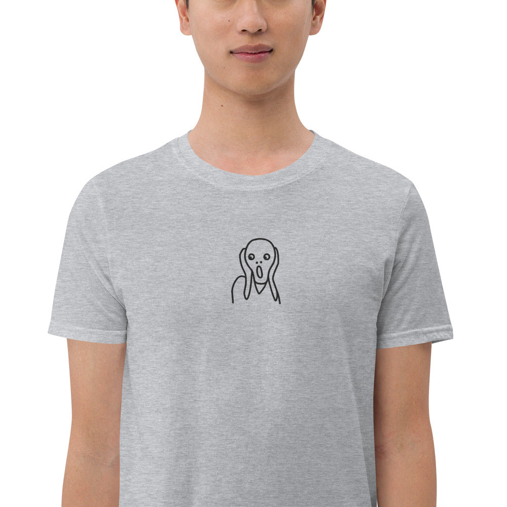 The Scream! Edvard Munch Inspired Embroidered Unisex T-Shirt