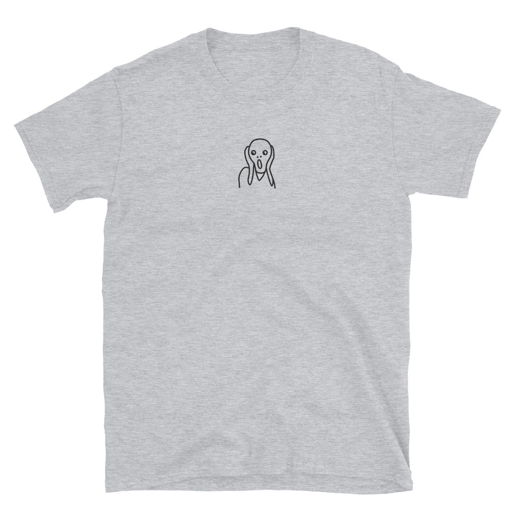 The Scream! Edvard Munch Inspired Embroidered Unisex T-Shirt