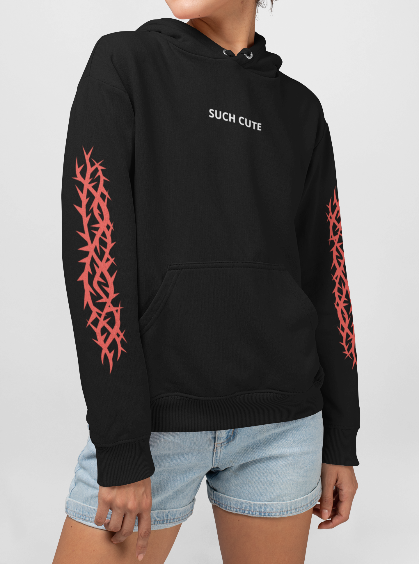 Such Cute, Unisex Aesthetic Hoodie, Aesthetic Clothing, Barbed Wire, Roses, Thorns