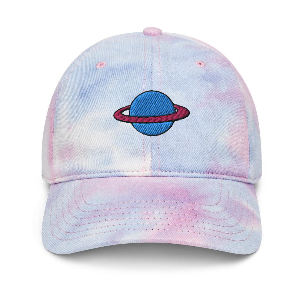 Saturn Embroidered Tie dye Hat